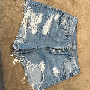 American Eagle Outfitters Distressed Blue Jean Shorts